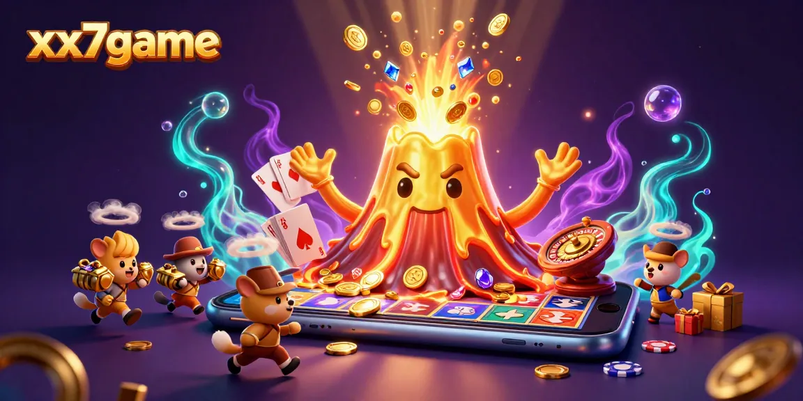 Spin for treasures at xx7game: a dynamic 3D illustration showcasing casino excitement and adventure!