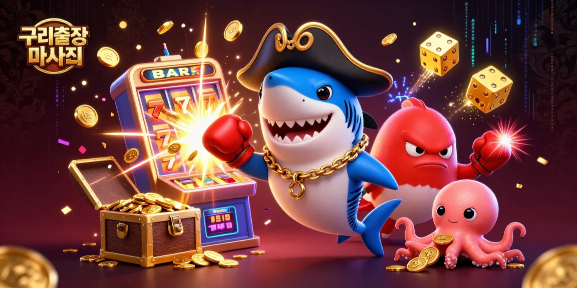 Engage with 구리출장마사지 in a vibrant casino scene, featuring playful characters and jackpot excitement.