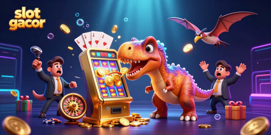 Menang besar dengan slot gacor tertinggi di JANDA4D, saat dinosaurus beraksi di kasino.
