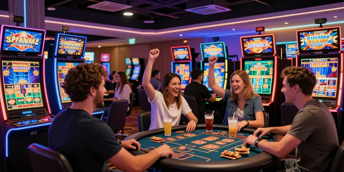 Exciting players at https://scoarch.org.uk credit card casinos celebrating wins in a vibrant online gaming atmosphere.