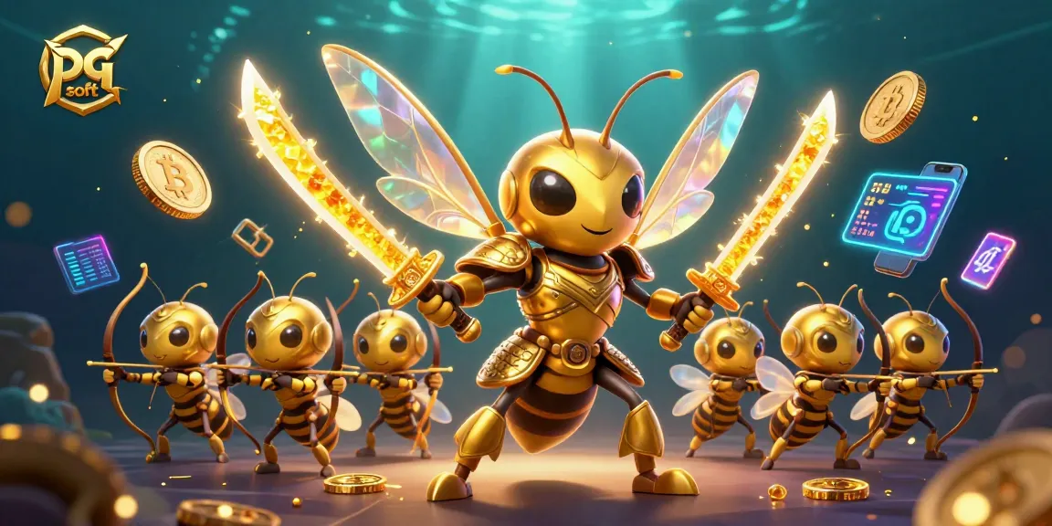 Experience thrilling gameplay with pg soft in this dynamic casino illustration of honey-themed warriors.
